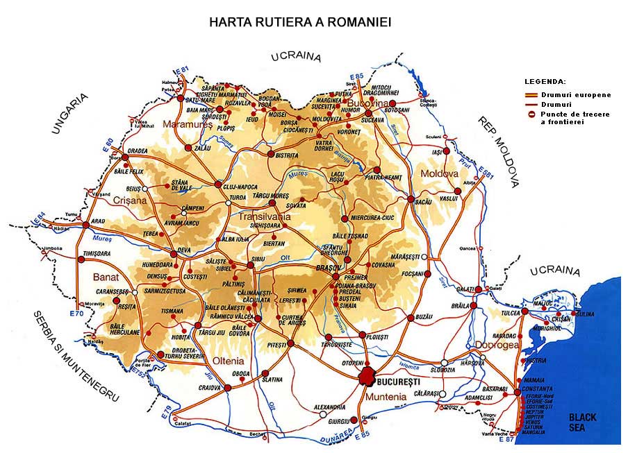 carte geographique de roumanie